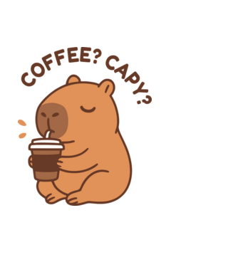 Coffee? Capy? minta fekete pólón