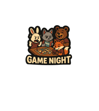 Game Night minta fekete pólón