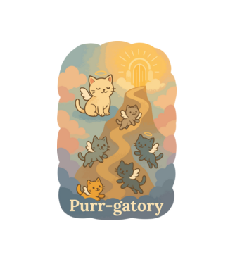 Purr-gatory minta fehér pólón