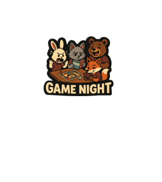 Game Night minta fekete pólón