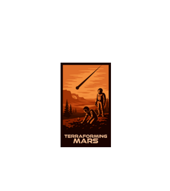 A Mars terraformálása minta fekete pólón