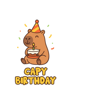 Capy birthday minta sötétkék pólón