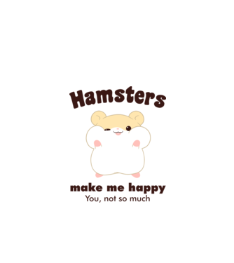 Hamsters make me happy minta fehér pólón