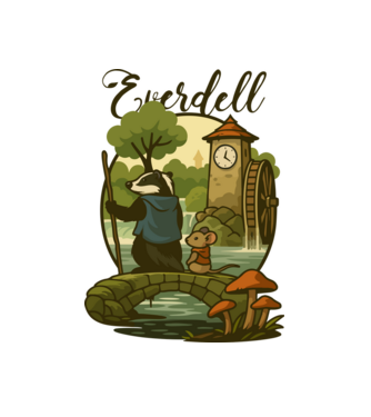 Everdell minta fehér pólón