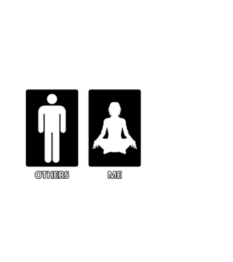 Others vs. Me (férfi) - jóga minta fekete pólón