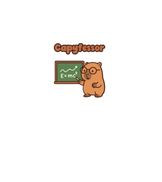 Capyfessor minta fehér pólón