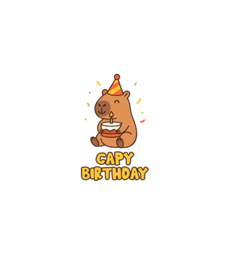 Capy birthday minta fekete pólón