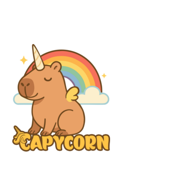 Capycorn minta fekete pólón