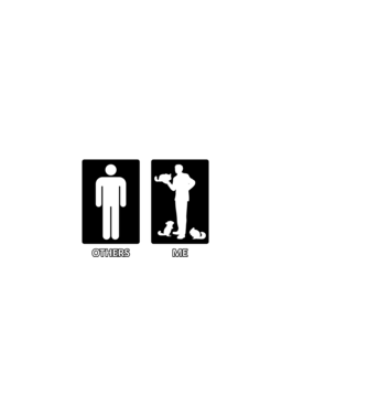 Others vs. Me (férfi) - csincsilla minta fekete pólón