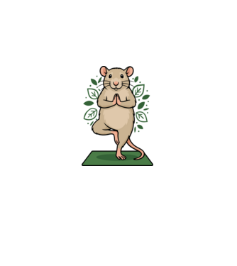 Rat yoga minta világos rózsaszín pólón