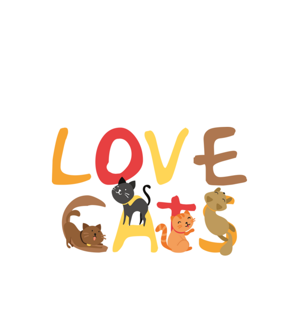 Love cats minta fehér pólón