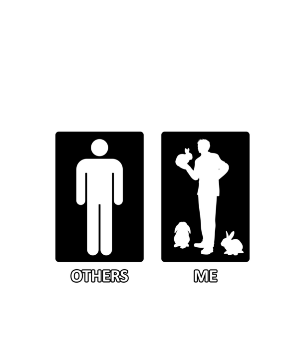 Others vs. Me (férfi) - nyuszi minta fekete pólón