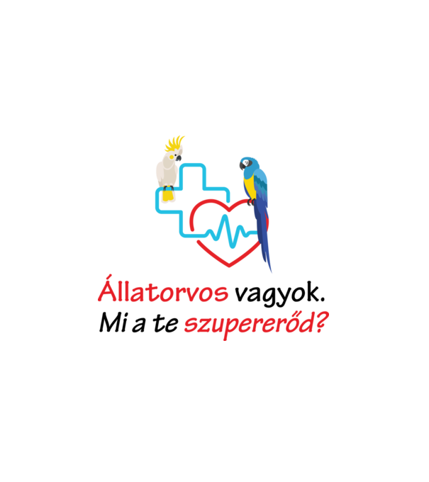 Madaras állatorvos minta fehér pólón