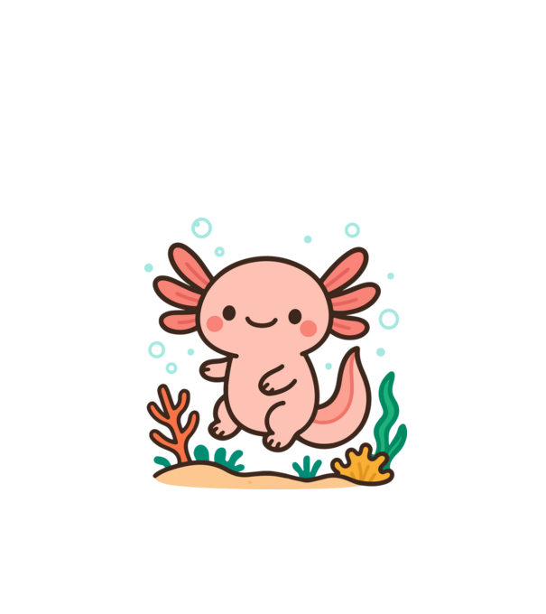 Axolotl minta türkiz pólón