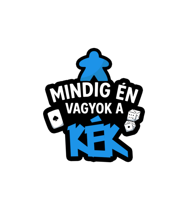 Mindig én vagyok a kék minta fehér pólón