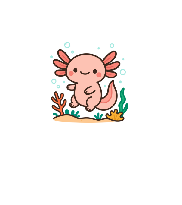 Axolotl minta türkiz pólón