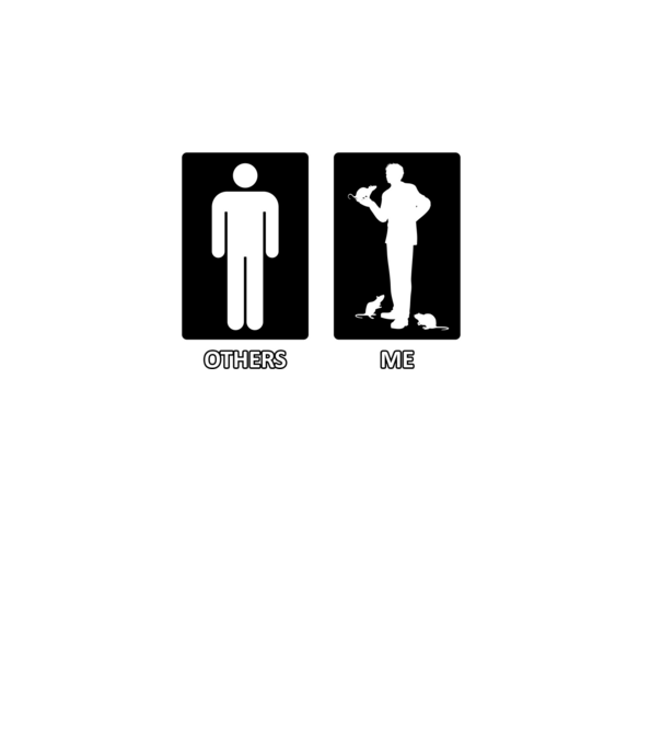 Others vs. Me (férfi) - patkány minta fekete pólón