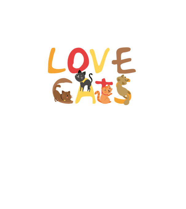 Love cats minta fehér pólón
