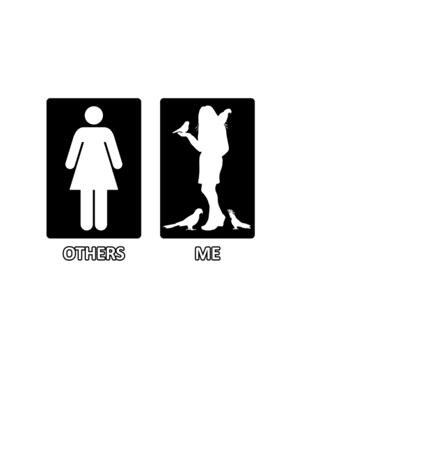 Others vs. Me (nő) - madár minta fekete pólón