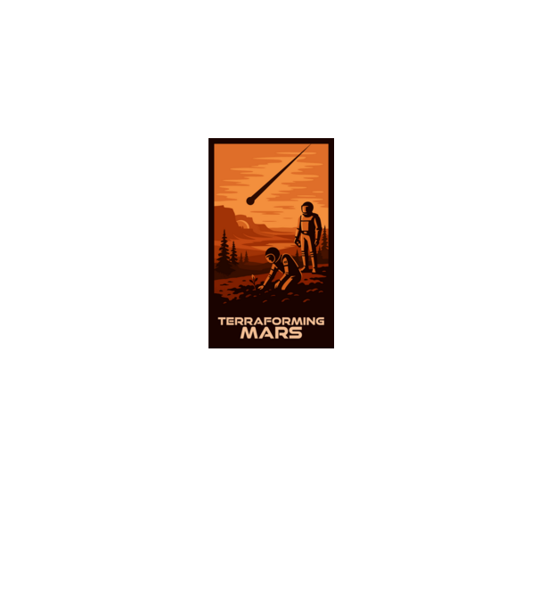 A Mars terraformálása minta fekete pólón
