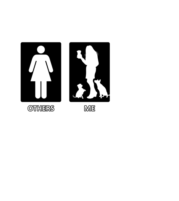 Others vs. Me (nő) - kutya minta fekete pólón