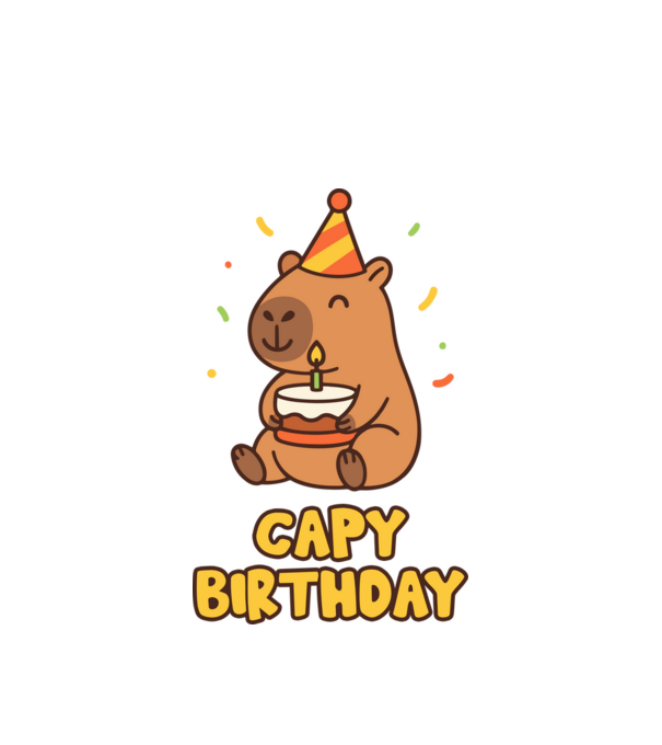 Capy birthday minta fehér pólón
