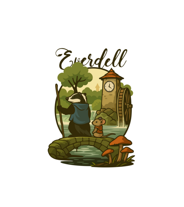 Everdell minta fehér pólón