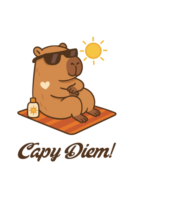 Capy Diem minta fekete pólón