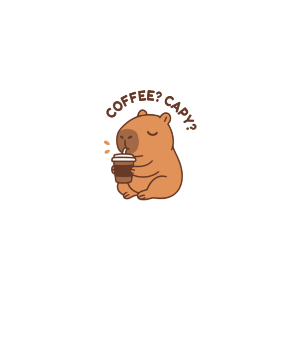Coffee? Capy? minta fehér/piros pólón