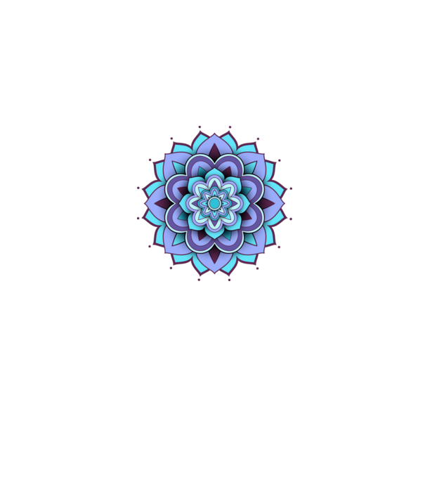 3D mandala minta farmerkék pólón