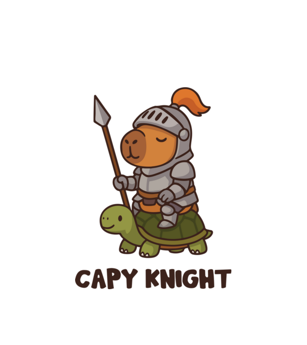 Capy knight minta fehér pólón