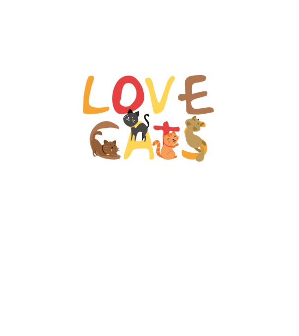 Love cats minta világos rózsaszín pólón
