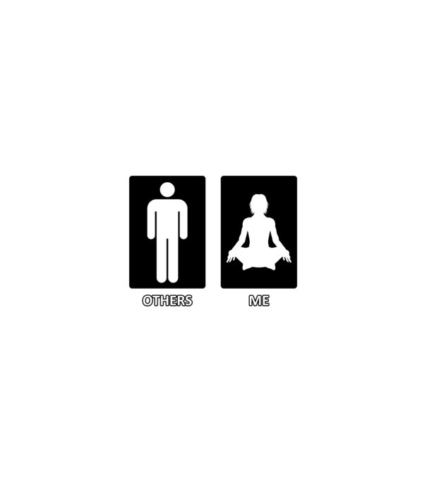 Others vs. Me (férfi) - jóga minta homokszín pólón