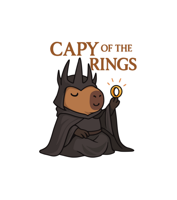 Capy of the Rings minta fehér pólón
