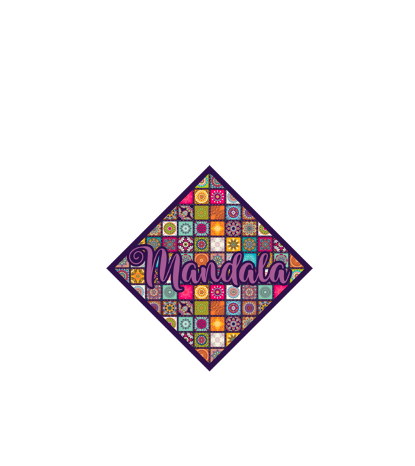 Mandalák minta fekete pólón