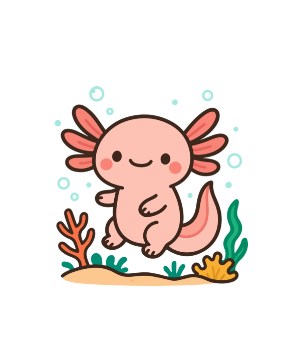 Axolotl minta fehér pólón