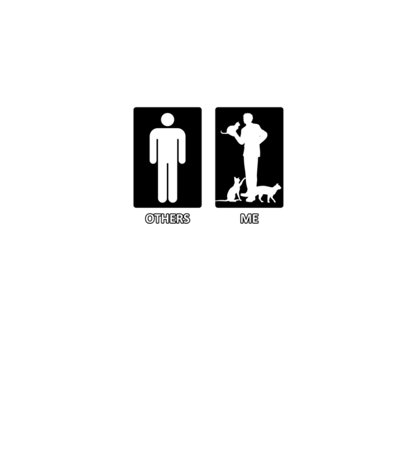 Others vs. Me (férfi) - macska minta fekete pólón