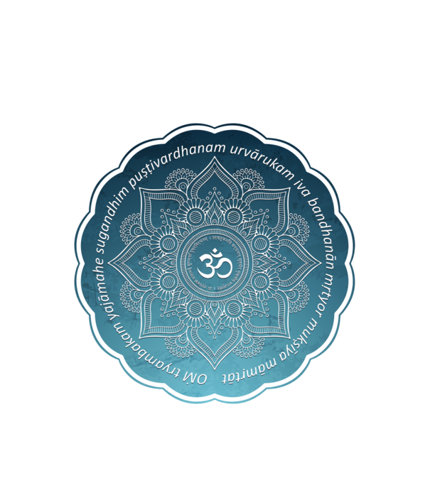 Maha Mrityunjaya Mantra minta fehér pólón