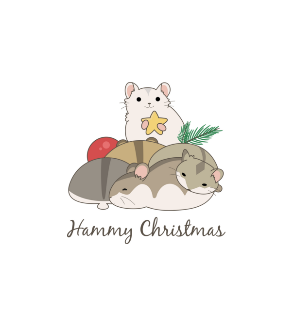 Hammy Christmas minta fehér pólón