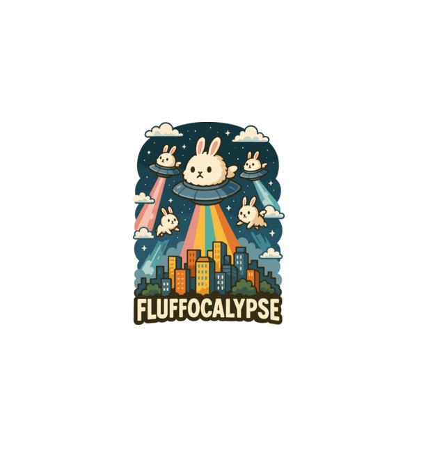 Fluffocalypse minta homokszín pólón
