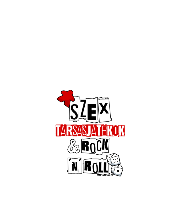  Szex, Társasjátékok & Rock 'n' Roll minta fekete pólón