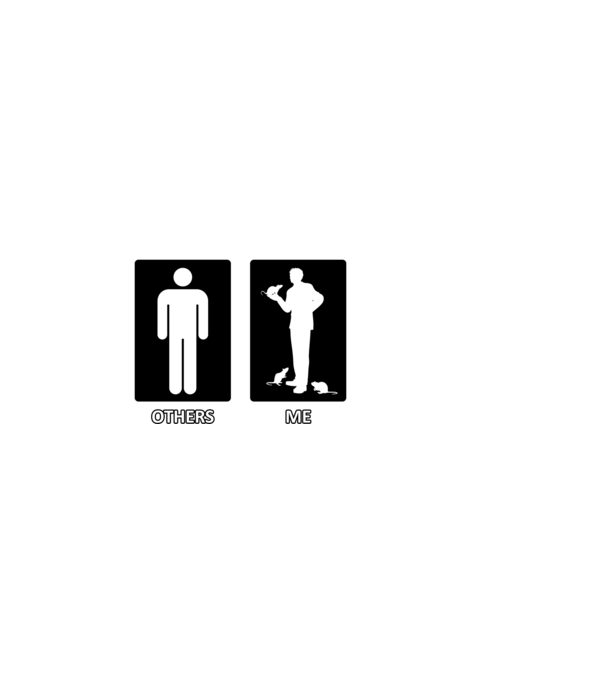 Others vs. Me (férfi) - patkány minta fekete pólón
