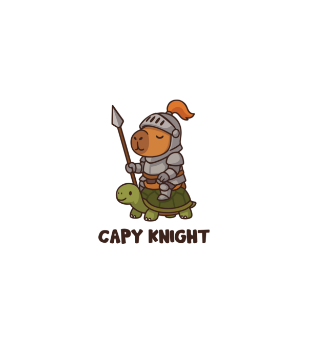 Capy knight minta fehér pólón