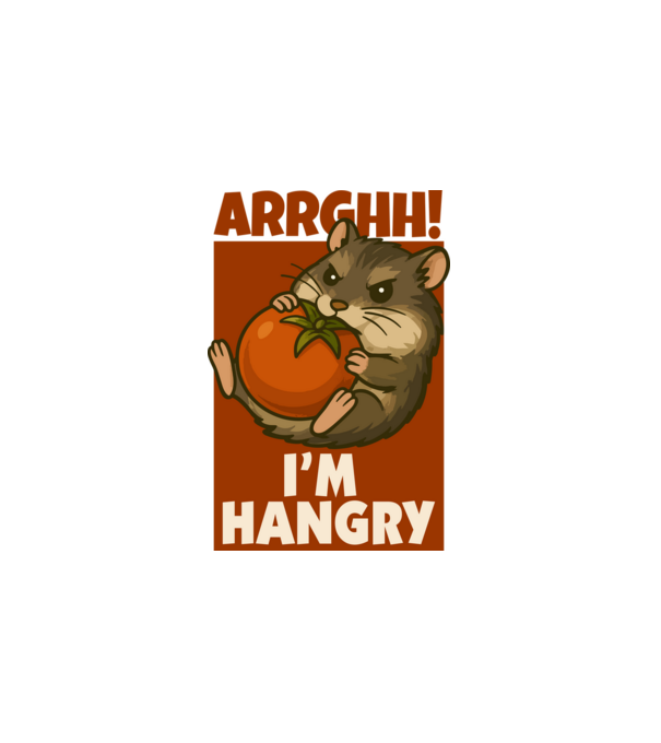 Hangry hamster minta fehér pólón