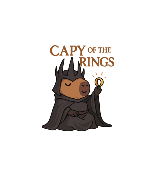 Capy of the Rings minta fehér pólón