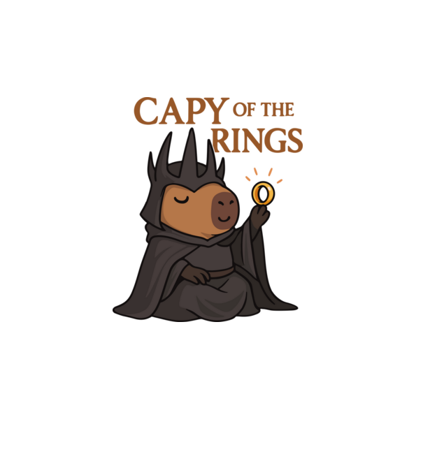 Capy of the Rings minta fehér pólón