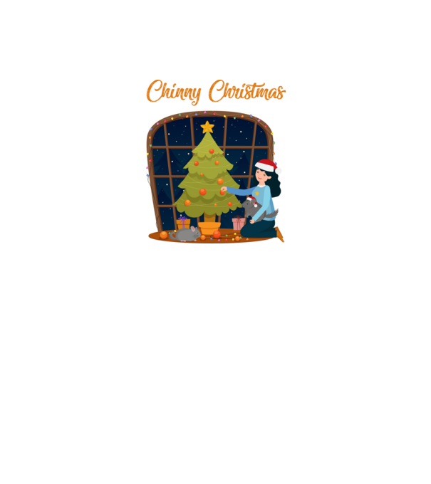 Chinny Christmas minta sötétszürke pólón