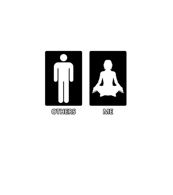 Others vs. Me (férfi) - jóga minta fekete pólón