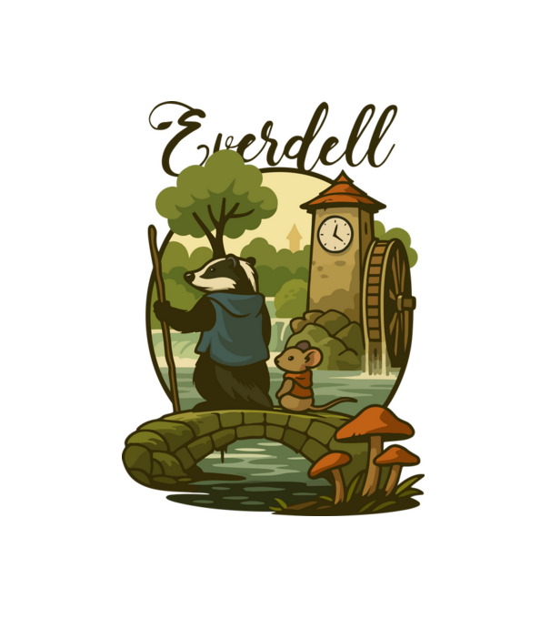 Everdell minta fehér pólón