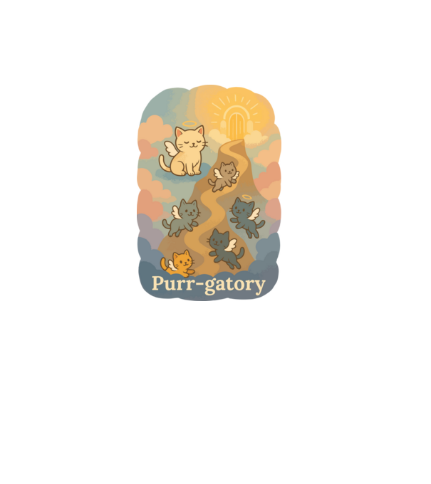 Purr-gatory minta fehér pólón